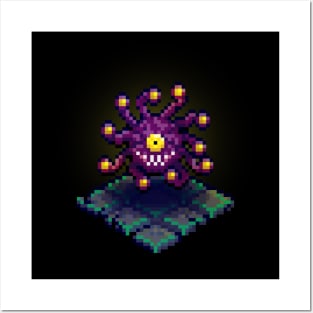 Dungeon Beholder 8 Bit Retro Pixel Art Posters and Art